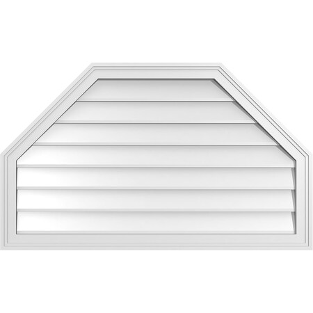 Octagonal Top Surface Mount PVC Gable Vent W/ 2W X 1-1/2P Brickmould Frame, 40W X 24H